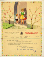 Télégramme Enfants Fleurs - Telegrammi