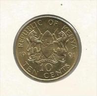 D3 Kenya 10 Cents 1991. - Kenia