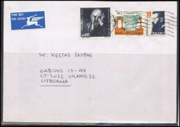 ISRAEL Postal History Cover Brief IL 006 Famous Personalities Archaeology Air Mail - Storia Postale