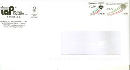 ENVELOPPE ITALIE ANNEE 2014 DEUX TIMBRES  "POSTE ITALIANE 0.70 Euro Et 0.10" NON OBLITERES - 2011-20: Gebraucht