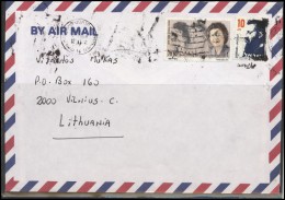 ISRAEL Postal History Cover Brief IL 012 Famous Personalities Air Mail - Brieven En Documenten
