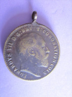 MEDAILLE 1902 ROI  EDWARD 7 / MARQUAGE DG BRITT CORONATION COIN BEL ETAT - Royaux/De Noblesse