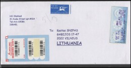 ISRAEL Postal History Cover Brief IL 041 ATM Automatic Stamps Franking Machine Air Mail - Covers & Documents