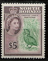 Bornéo Du Nord ** N° 329 - Elizabeth II Et Oiseau : Perdrix - Noord Borneo (...-1963)