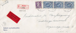 Denmark INDUSTRI- & LANDBOCAFÉEN Rønne Registered Einschreiben & EXPRES Labels RØNNE (Bornholm) 1947 Cover Brief 2 Scans - Covers & Documents