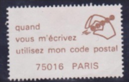 Vignette - Code Postal : Paris 16ème  : 75016 - Postleitzahl