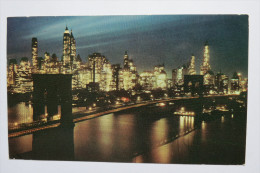 (5/3/39) AK "New York" Brooklyn Bridge At Night, Um 1959 - Brooklyn