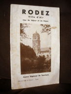 "RODEZ" (Ville D´Air) Guide Midi Pyrenees Aveyron Rouergue Plan Ca 1930 ! - Midi-Pyrénées