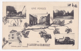 Une Pensée De Saint Laurent De Chamousset - Multivue Illustrée (branche De Vigne Et 6 Vues) Circulé 1925 - Saint-Laurent-de-Chamousset