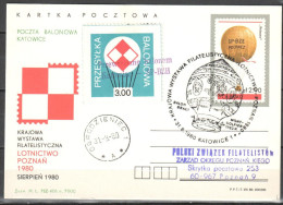 Poland 1980 Airmail Balloon Card - Ballons