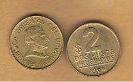 URUGUAY -  2   Pesos 1994  KM104 - Uruguay