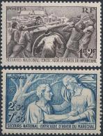 FRANCE 497 Et 498 ** MNH Secours Populaire Charrette Réfugiés Hiver Misère Entr'Aide Du Maréchal Pétain - Contra El Hambre