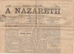 Nazaré - Jornal "A Nazareth" Nº 2 De 21 De Janeiro De 1904. Leiria. - Zeitungen & Zeitschriften
