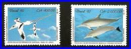 BRAZIL 1992  BIRDS & DOLPHINS  SC#2352-53 MNH CV$4.25 ANIMALS, MARINE LIFE (3ALL) - Verzamelingen & Reeksen