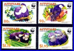 AITUTAKI 2002 WWF BIRDS PARROTS SC#533-36 MNH - Aitutaki