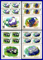 AITUTAKI 2002 WWF BIRDS PARROTS X4 M/S SC#533-36 MNH - Aitutaki