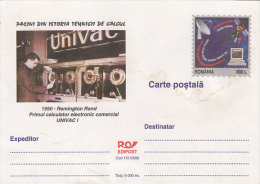 32- COMPUTERS, UNIVAC, REMINGTON RAND, PC STATIONERY, ENTIER POSTAL, 2000, ROMANIA - Informatique