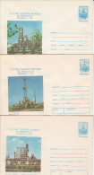 40- OIL WELLS, OIL EXTRACTIONS, OIL REFINERY, COVERS STATIONERY, ENTIER POSTAL, 3X, 1979, ROMANIA - Aardolie