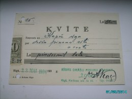 LATVIA  CHECK 1934  50 LATS WITH REVENUE STAMP   , 0 - Schecks  Und Reiseschecks