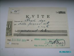 LATVIA  CHECK 1934  50 LATS WITH REVENUE STAMP   , 0 - Assegni & Assegni Di Viaggio