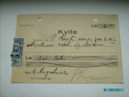 LATVIA  CHECK 1932  6 LATS WITH REVENUE STAMP   , 0 - Assegni & Assegni Di Viaggio