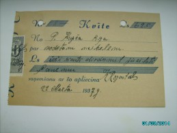LATVIA  CHECK 1937  625 LATS WITH REVENUE STAMP   , 0 - Chèques & Chèques De Voyage