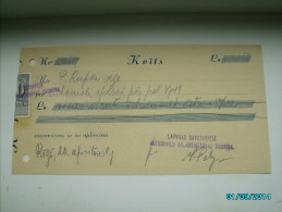 LATVIA  CHECK 1938  144,50 LATS WITH REVENUE STAMP   , 0 - Cheques & Traverler's Cheques