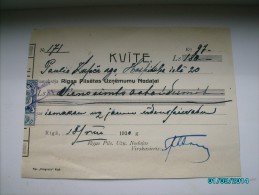 LATVIA   CHECK 1930  180 LATS  WITH REVENUE STAMP  , 0 - Chèques & Chèques De Voyage