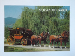 CARTE POSTALE - FRANCE - VOYAGE DANS LE TEMPS - ST JEAN DU GARD -MAÏL COACH 1868 - ED. DIN - Taxi & Fiacre