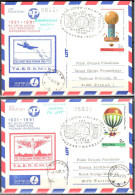 Poland 1981 60-th Anniv "Aerotarg" Airlines -  Set Of 2 Cards - Flugzeuge