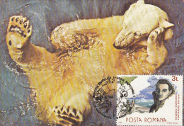 83-POLAR BEAR, ARCTIC FAUNA, CARTES MAXIMUM, CM, MAXICARD, 1990, ROMANIA - Arctische Fauna