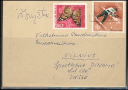 Hungary Postal History Cover BRIEF HU 060 Butterfly Insects Olympic Games Biathlon - Covers & Documents