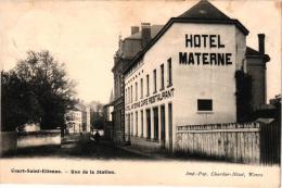 BRABANT   2 CP Court St Etienne  Rue De La Station Hôtel Restaurant Materne     Château De M P Henricot  1905 - Court-Saint-Etienne