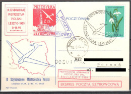 Poland 1963  9th Glider Flight Champions  - Mail Gliding Card - Gliders