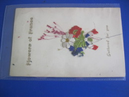 FLOWERS OF FRANCE EMBROIDERED AND APPLIED   OLD POSTCARD  (#303) - Guerra 1939-45