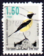 ISRAEL 1992 Songbirds - 1s.50 - Black-eared Wheatear FU - Used Stamps (without Tabs)