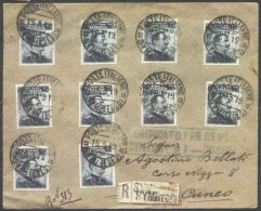 ITALIA - ITALY - SIMI - SYMI - EGEO - RECOM. LETTER To CUNEO  - 1919 - RARE - Egée (Simi)