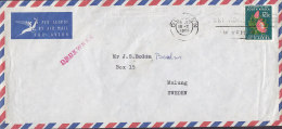 South Africa Airmail Par Avion DURBAN 1966 Cover Brief MALUNG Sweden DRUKWERK Line Cancel - Lettres & Documents