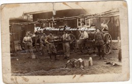 CPA CARTE PHOTO MILITAIRE LES CUISINES ROULANTES DU 3 EME BATAILLON DE CHASSEURS ALPINS 635 - Regimente