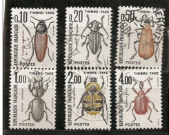 Taxes  N°  103 - 104 - 105 - 106 - 107 - 108  Oblitérés  -  Insectes - Série Complète - 1960-.... Gebraucht