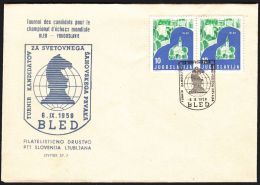 Yugoslavia 1959, Illustrated Cover "Chess Turnament For Chess World Champion" W./ Special Postmark "Bled", Ref.bbzg - Cartas & Documentos