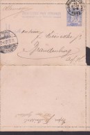 Belgium Postal Stationery Ganzsache Entier Carte-Lettre Pour L'Etranger BRUXELLES 1893 To BRANDENBURG Germany (2 Scans) - Cartes-lettres