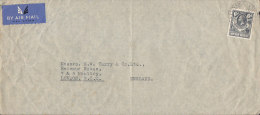 Northern Rhodesia Airmail Par Avion Label E. W,. TARRY & Co., LUSAKA Cover LONDON England 6d. George V. Stamp (2 Scans) - Nordrhodesien (...-1963)