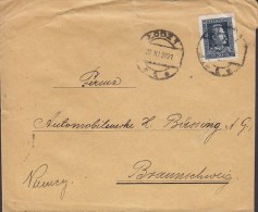 Poland BANK LODZER INDUSTRIELLER, LODZ 1928 Cover Brief To BRAUNSCHWEIG Germany Marschall Pilsudski (2 Scans) - Covers & Documents
