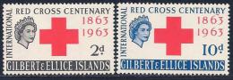 Gilbert &amp; Ellice Is., Scott # 77-8 Mint Hinged Red Cross, 1963 - Gilbert & Ellice Islands (...-1979)