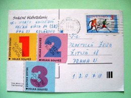 Slovakia 1994 Postcard "flowers Roses" Sent Locally - Olympic Commitee Cent. - Flag - Storia Postale