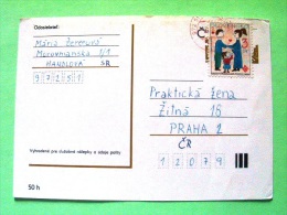 Slovakia 1994 Postcard Sent Locally - Year Of The Family - Briefe U. Dokumente