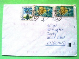 Slovakia 1994 Cover Sent To England - Football Soccer USA Worldcup - Bela Bartok Music Composer - Brieven En Documenten