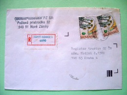 Slovakia 1995 Registered Cover Sent Locally - Flowers - Brieven En Documenten