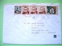 Slovakia 1995 Cover Sent To England - President Kovac - Banska Church - St. Adalbert Association - Trees - Briefe U. Dokumente